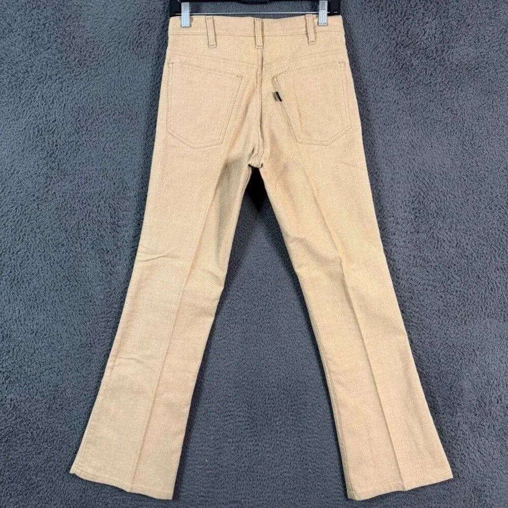 Vtg Levis Pants Mens 28x30 Beige Bootcut Big E Sta-Prest Made in USA 1970s
